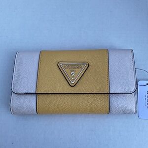 New Guess Annarita Clutch Wallet Taupe Multi